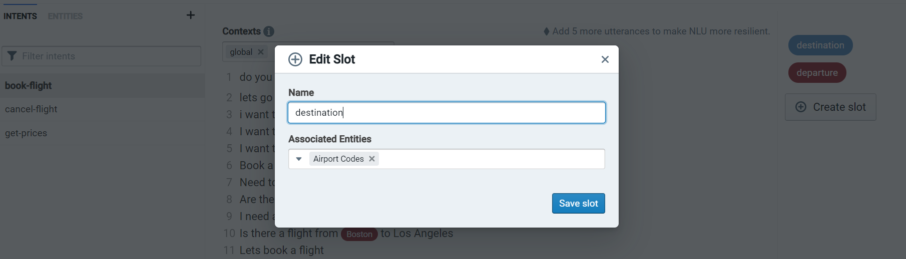 create slot